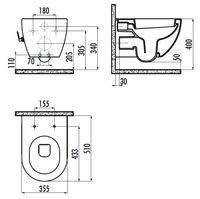 CREAVIT FREE Унитаз подв с биде с краном арт-FE320-34CB00E-0001 — фото 3, Подвесные унитазы