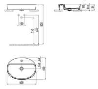 CREAVIT Раковина мебельная (60см) арт-LP161-00KK00E-0000 — фото 2, Раковины накладные