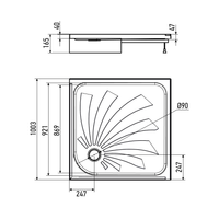 Душевой поддон ALEX BAITLER квадратный белый арт-AB10017H-2 — фото 4, Акриловые душевые поддоны