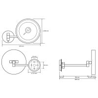 Косметическое зеркало d.200 мм с подсветкой LED (сенсорное) хром BEMETA арт-116201772 — фото 2, Косметические зеркала