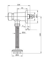 ГАЛА писсуар с креплением, вертикальным сифоном и краном. САНТЕК арт-1WH501805 — фото 10, Писсуары