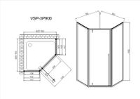 Товар: Душевой уголок Penta , 900*900, вороненая сталь, стекло прозрачное арт-VSP-3P900CLGM - фото 4 Душевой уголок Penta , 900*900, вороненая сталь, стекло прозрачное арт-VSP-3P900CLGM — фото 4, Душевые уголки трапеция
