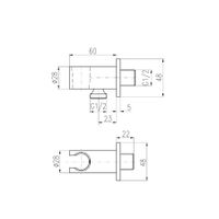 MD0750 Излив-держатель душевой лейки с отводом и STOP-вентилем, металл — фото 2, Душевые лейки, шланги, держатели