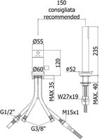 Смеситель на борт ванны Paffoni Light арт-LIG048CR — фото 2, Смесители на борт ванны