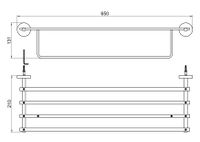 БЕТТА полка для полотенец, оружейная сталь арт-AQ4615BGM — фото 6, Полки для полотенец