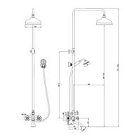 Vintage Смеситель для ванны-душа, пов.излив 156мм верх.лейка'Троп.дождь', р/ДВ, бронза, LM, арт-LM2862B — фото 2, Душевые стойки