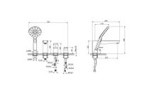 БЕТТА смеситель на борт ванны на 4 отв., оружейная сталь арт-AQ1148BGM — фото 10, Смесители на борт ванны