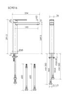 Смеситель для раковины SANCOS Studio, брашированный никель, PVD покрытие, арт. SC9016BN — фото 3, Смесители для раковины