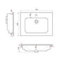 Умывальник JUST FLAT 71, Dreja арт-42071-KL — фото 2, Раковины подвесные