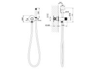 БЕТТА комплект для гигиенического душа Select встроенный (смеситель + гигиеническая лейка + шланг), оружейная сталь арт-AQ1023BGM — фото 3, Гигиенические души