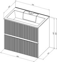 Тумба под раковину Aquanet Джейн 70 маренго 00313301 — фото 18, Тумбы под раковину