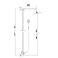 Смеситель Termostat для душа с телескопической душевой штангой, верхний душ 400х235мм, арт-TRM81.5/5-02 — фото 2, Смеситель для душа