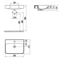 CREAVIT Раковина мебельная арт-PD060-00CB00E-0000 — фото 2, Раковины накладные