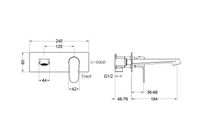 Товар: AQ1213BG ОБЕРОН смеситель для раковины настенный (внешняя и скрытая часть), шлиф. золото - фото 2 AQ1213BG ОБЕРОН смеситель для раковины настенный (внешняя и скрытая часть), шлиф. золото — фото 2, Смесители для раковины