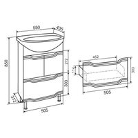 Тумба напольная VIKTORIA 55 /1ящ/ AQUA DE MARCO 2055CVIC/EL/1 — фото 13, Тумбы под раковину