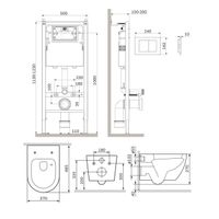 Инсталляция с клав PrimeFit S, бел глянц, с подвес унит Like Aquaspin с сид м/лифт арт-IS90201.801900 — фото 2, Комплекты унитаз + инсталляция