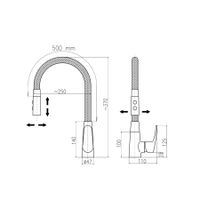 AMUR - смеситель кухонный, лейка на 2 реж. (кнопоч. переключ.), ЧЕРНЫЙ МАТОВЫЙ/ХРОМ арт-AM719.5/12CMATC — фото 2, Смесители для кухни