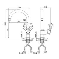 Товар: Смеситель для кухни D&K Rhein , хром арт-DA1392401 - фото 2 Смеситель для кухни D&K Rhein , хром арт-DA1392401 — фото 2, Смесители для кухни