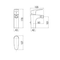 Смеситель Amur для биде с открыванием стока метал., арт-AM745.5K — фото 2, Смесители для биде
