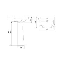 Умывальник "Pro" 56,5 см. с отв., белый. SANTERI арт-131155S0010B0 — фото 6, Раковины напольные