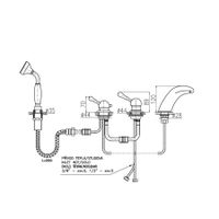Смеситель Labe для ванной на 4-е отверстия, переключатель керамический бронза, арт-L571.5PSM — фото 2, Смеситель для ванны
