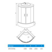 Товар: Душевая кабина ERLIT 57 серия тонированное стекло арт-ER5720TB4 - фото 4 Душевая кабина ERLIT 57 серия тонированное стекло арт-ER5720TB4 — фото 4, Душевые кабины