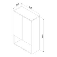 X-Joy, Шкаф навесной с дверками и открытой полкой, 60 см, белый глянец арт-M85CHX06021WG — фото 8, Шкафы для ванной