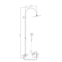 Смеситель Colorado для ванны, душевой комплект, головной душ, арт-CO254.5/3 — фото 2, Смеситель для ванны