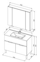 Мебель для ванной Aquanet Алвита New 100 1 ящик, 2 дверцы, белый матовый 00274184 — фото 3, Комплекты мебели для ванной