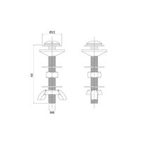 Комплект крепления бачка к унитазу IDDIS Optima Home нержавеющая сталь, 2 шт, M8x70 арт-907M8702SK — фото 3, Комплектующие для туалета