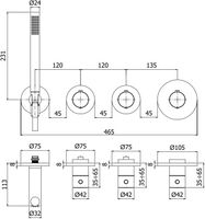 Товар: Смеситель для ванны с душем Paffoni Modular Box MDE000HG - фото 2 Смеситель для ванны с душем Paffoni Modular Box MDE000HG — фото 2, Смеситель для ванны