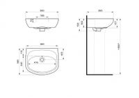 АНИМО Умывальник б/отв. 50 см., хр.кольцо, крепление, САНТЕК арт-1WH110493 — фото 9, Раковины подвесные