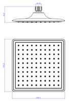 Лейка душевая верхняя, квадратная, 200*200 мм., блистер, хром. LM, LM8035C — фото 2, Лейки для душа