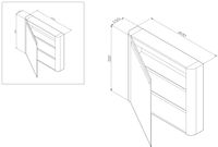 Sensation, зеркало, зеркальный шкаф, левый, 80 см, с подсветкой, орех, текстурированная арт-M30MCL0801NF — фото 8, Зеркальные шкафы в ванную