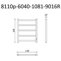 Полотенцесушитель электрический ВИД 81-10 ПРОФИЛЬНЫЙ 610х400, скр.монтаж, СНШ, белый матовый(RAL 9016), (Ferrum, равномерные перкаладины), Маргроид арт-8110p-6040-1081-9016R — фото 6, Электрические полотенцесушители