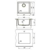 Кухонная мойка Lemark SINARA 440-U подстольного монтажа из кварцгранита, Серый шёлк арт-9910071 — фото 4, Кухонные мойки