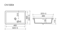 Раковина встраиваемая снизу Ceramicanova Era 525x345x175мм, c отверстием слива - перелива белый, арт. арт-CN15004 — фото 6, Раковины встраиваемые снизу