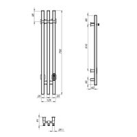 Полотенцесушитель Пэк сп Вектор кв 3 75*12,5 черный ВГП арт-ПэкВекткв3_75х12,5черВГП — фото 2, Электрические полотенцесушители