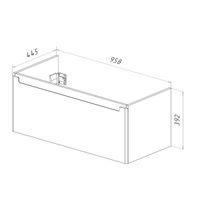 Тумба Lemark BUNO MINI 100 см под 1 раковину, подвесная, 1 ящик, цвет планки: Серый, цвет корпуса, ф арт-LM05BM100T — фото 7, Тумбы под раковину