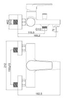 CREAVIT Смеситель для ванной SHARP ЧЕРНЫЙ МАТОВЫЙ арт-SR2510S — фото 2, Смесители на борт ванны