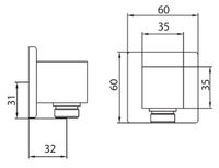 CREAVIT Выход для подключения душевого шланга квадратный A03 — фото 2, Комплектующие для смесителей
