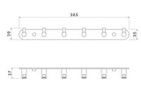 ЕВРОПА планка с 6 крючками, оружейная сталь арт-AQ4124BGM — фото 2, Крючки для полотенец