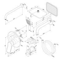 FB85A3RH40 X-Joy, набор: встроеный см-ль, излив, прямоуг.верхний душ 300х210мм, ручн.душ, хром — фото 9, Встраиваемые душевые комплекты