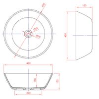 Раковина Piemont 450 круглая, белый матовый, MonteBianco арт-12043 — фото 5, Раковины накладные