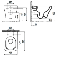 CREAVIT SOLO Унитаз подвесной безободковый SO321.00100 арт-SO321-11CB00E-0000 — фото 3, Подвесные унитазы