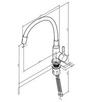 F85B07602 X-Joy S, смеситель для кухни с гибким изливом, черный/хром — фото 9, Смесители для кухни