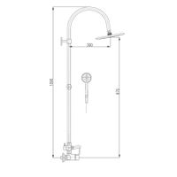 CO182.5/3BZ COLORADO - смеситель для душа, душевой комплект, головной душ, БЕЛЫЙ ГЛЯНЦЕВЫЙ/ЗОЛОТО — фото 2, Смеситель для душа