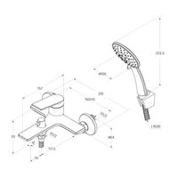 Смеситель для ванны Milardo Azure глянцевый хром арт-AZUSB00M02 — фото 2, Смеситель для ванны