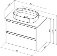 Тумба под раковину Allen Brau Fantasy 80 папирус матовый арт-1.11001.PWM 2.0 — фото 8, Тумбы под раковину