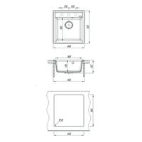 Кухонная мойка Lemark HANKA 450 врезная прямоугольная из кварцгранита, Антрацит арт-9910007 — фото 4, Кухонные мойки